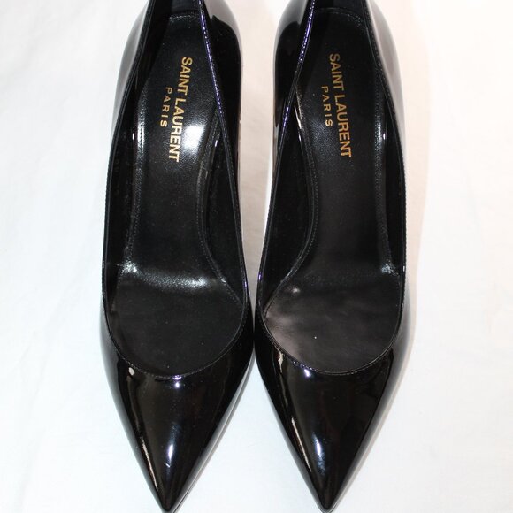 NWOB YSL Saint Laurent Opyum Logo Heel Patent Leather Pumps Heels 38.5 - Picture 4 of 9